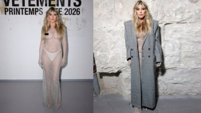 «Մերկ» զգեստով Հայդի Քլումը՝ Vetements-ի ցուցադրությանը